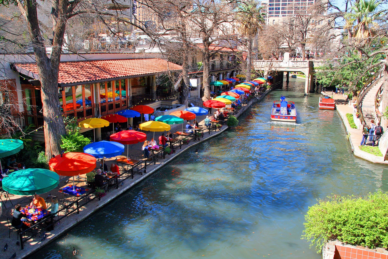the San Antonio riverwalk and its many colorful sites provided by Tripps Plus Las Vegas