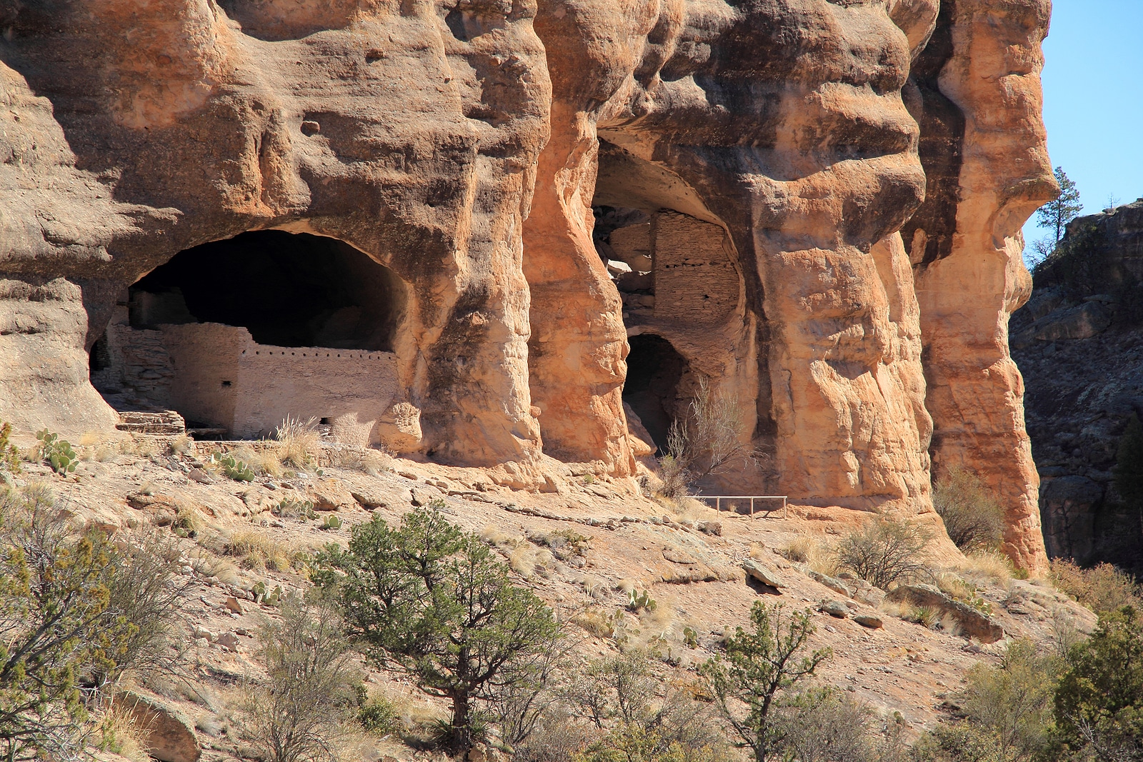 Ancient Mogollon Ruins at Gila Cliff Dwellings National Monument in the Gila National Forest, New Mexico